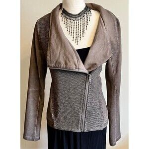 BKE Jacket Grey/Brown Distressed Colors and Netting Type Fabric  SZ Medium